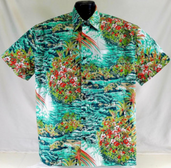 Teal Vintage Hawaiian Shirt